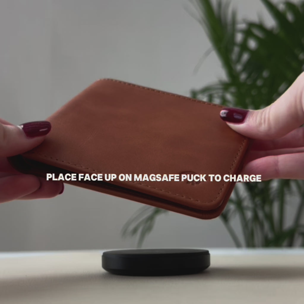 Leather Nav Bifold Wallet - SIENNA