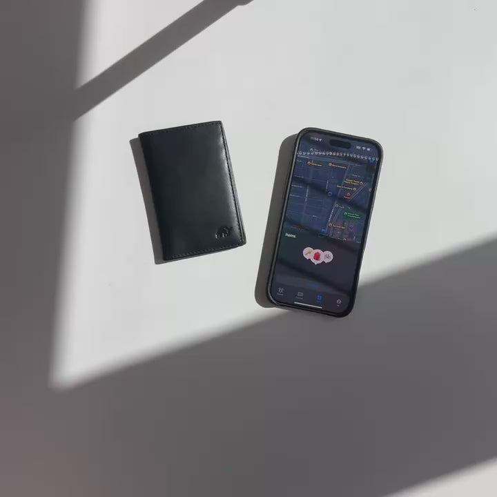 Leather Nav Messenger Wallet - BLACK EDITION