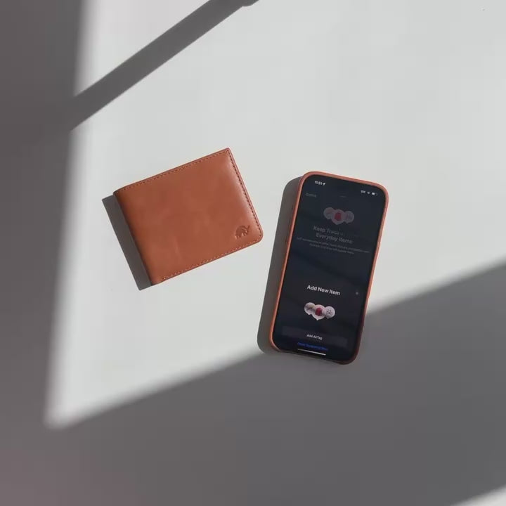 Leather Nav Bifold Wallet - SIENNA