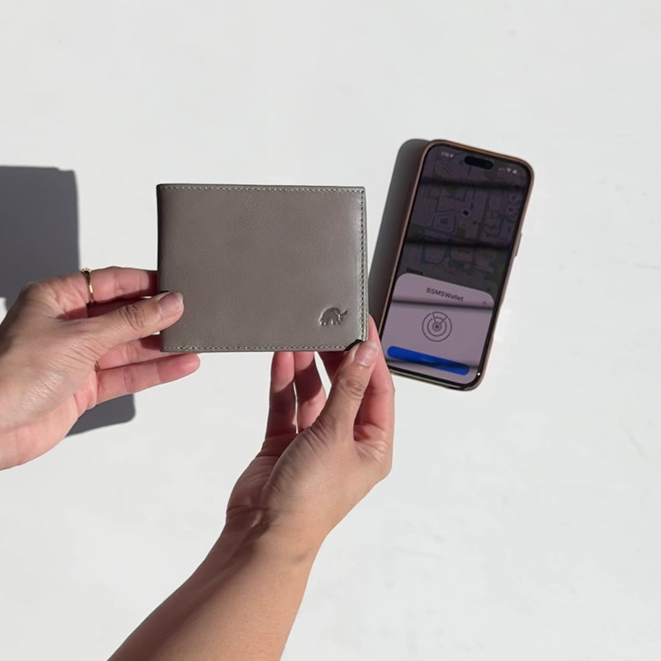 Leather Nav Bifold Wallet - SLATE