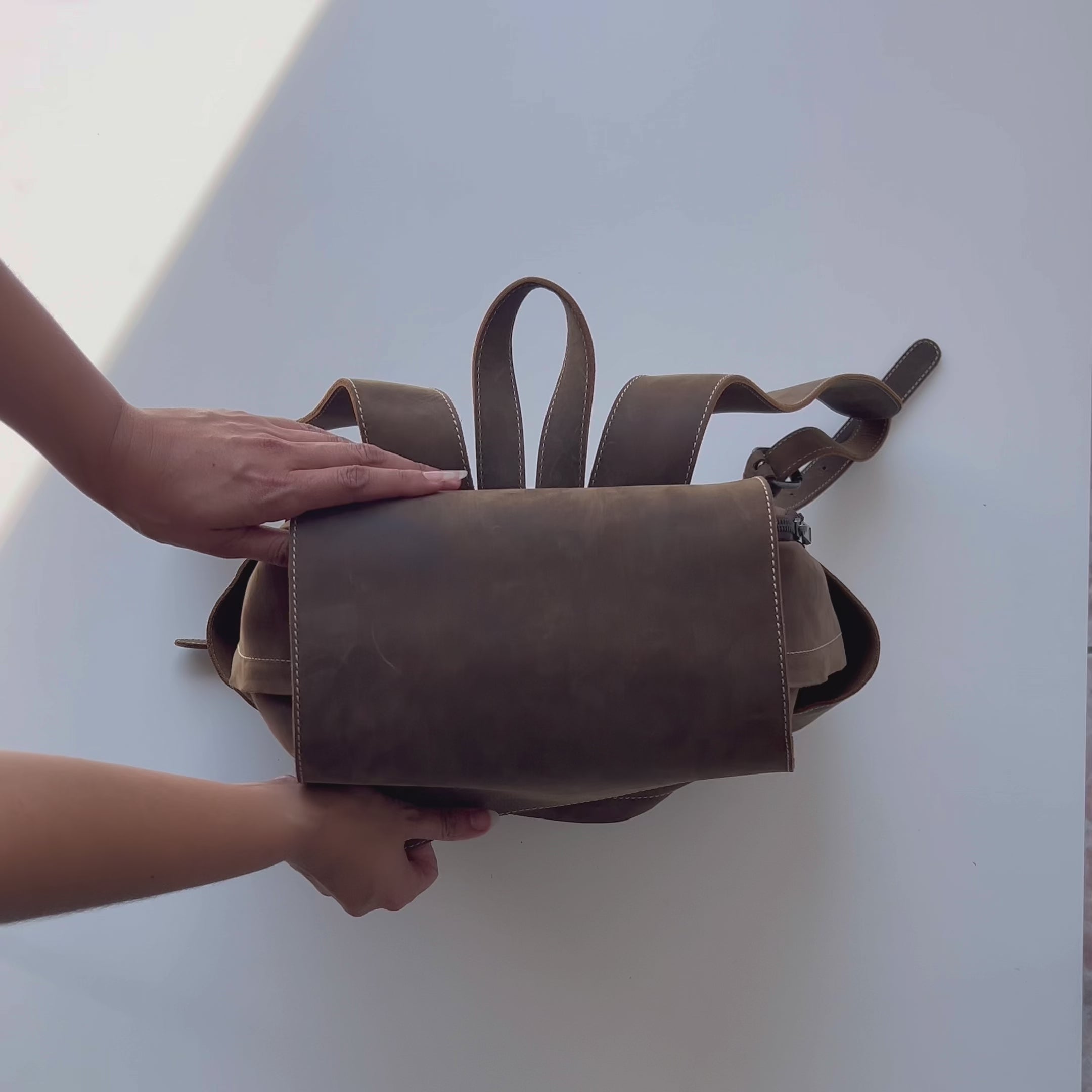 Leather Rugged Backpack - Terra