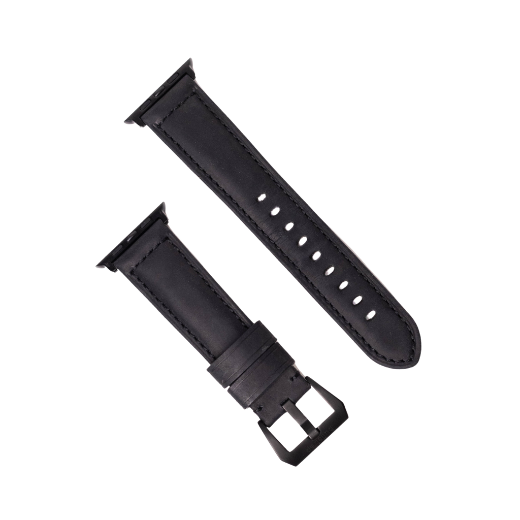 Leather Apple Watch Strap - Matte Black