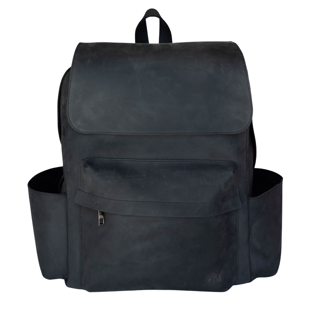 Leather Rugged Backpack - Black Edition