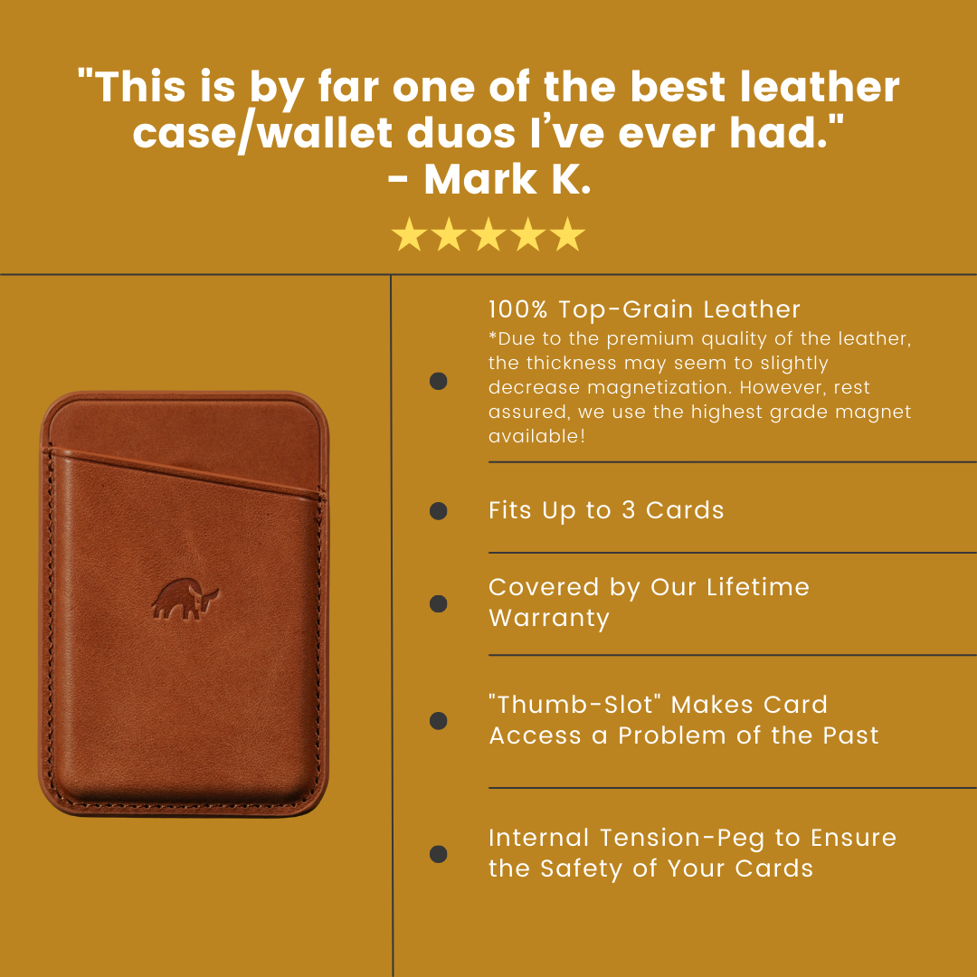 BACKORDER Leather Magnetic Wallet - SIENNA