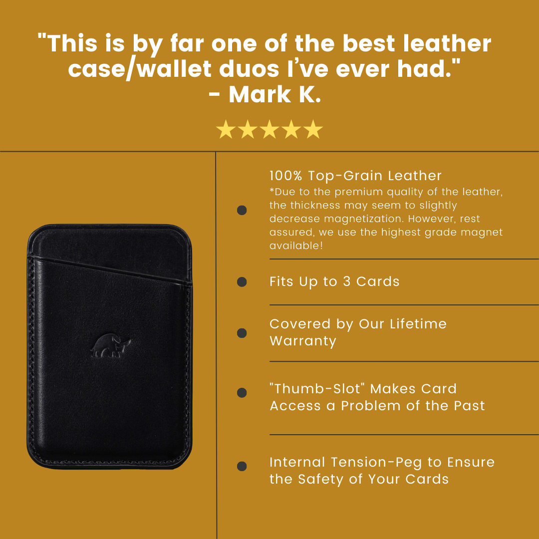 Leather Magnetic Wallet - BLACK EDITION
