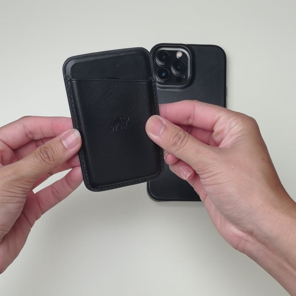 Leather Magnetic Wallet - BLACK EDITION