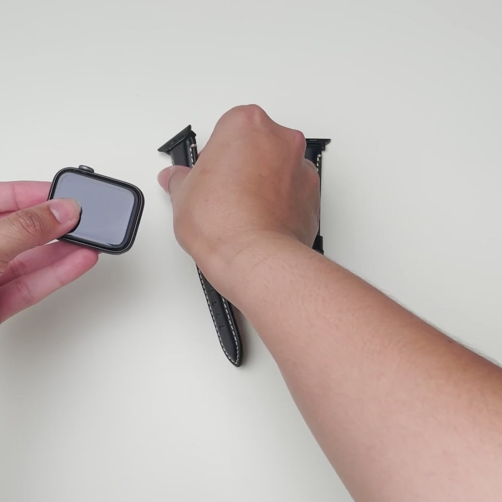 Leather Apple Watch Strap - Black Edition