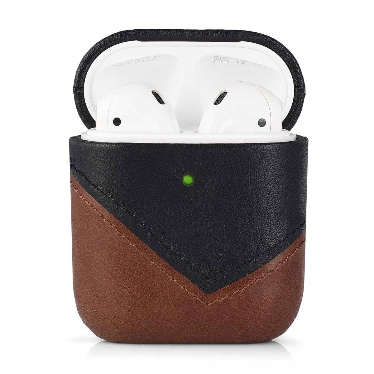 Bullstrap Premium Leather Case Compatible with Apple AirPods Pro, Wireless Charging, Two-Piece Design (Sienna)